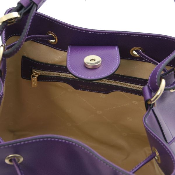 Minerva - шкіряна сумка відро (баклет) TL142145 Фіолетова TL142145 фото