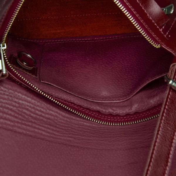 Жіноча сумка Grande Pelle 270х180х70 мм глянцева шкіра вишня 759661 фото