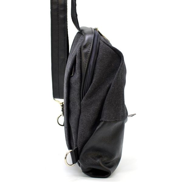 Рюкзак слінг на одне плече зі шкіри та канвас TARWA GCh-1905-3md GCh-1905-3md фото
