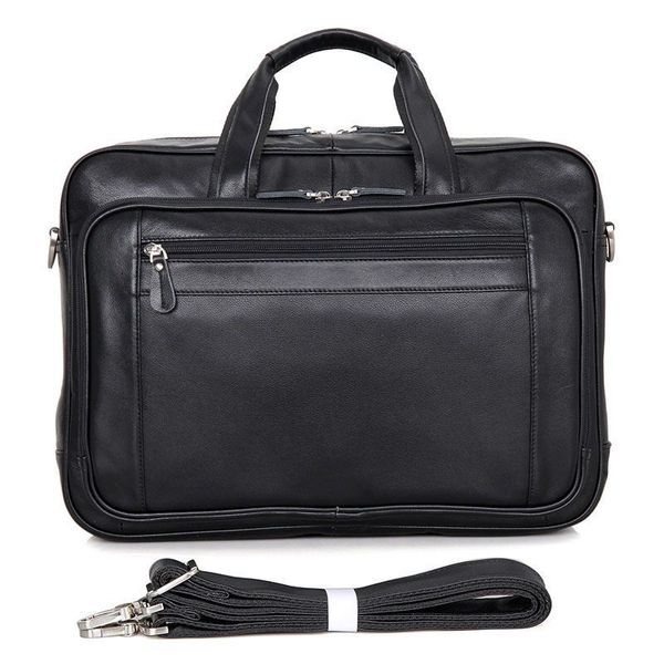 Стильна шкіряна сумка для ноутбука, чорний колір John McDee JD7367A JD7367A фото