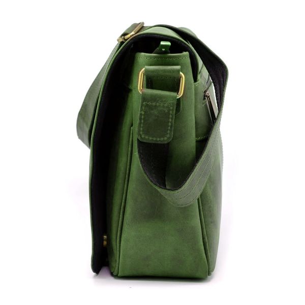 Чоловіча шкіряна сумка через плече із клапаном TARWA RE-1047-3md зелена RE-1047-3md фото