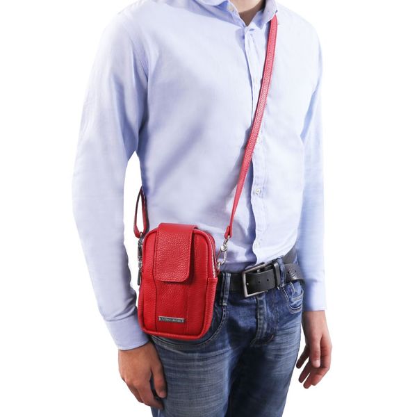 TL Bag - М’який шкіряний тримач мобільного телефону міні -перехресний мішок TL141698 Помада червона TL141698 фото