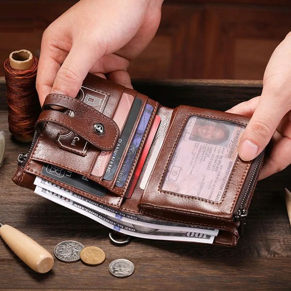 Чоловічий гаманець розкладний чорний з ланцюжком TW230A Bull TW230A фото