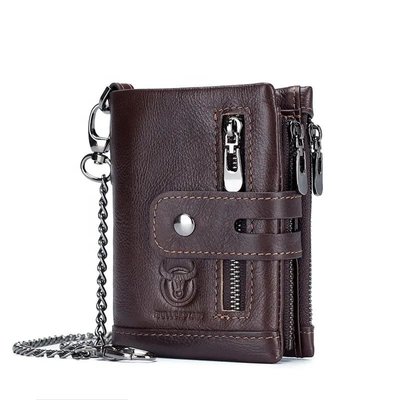 Чоловічий гаманець розкладний коричневий з ланцюжком TW040C Bull TW040C фото