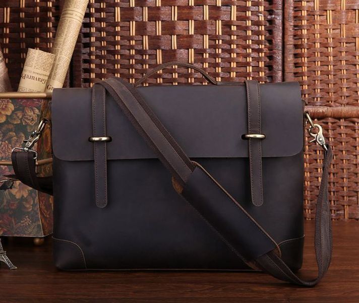 Чоловік шкіряний портфель, сумка, ретро-стиль, матова темна 7082R-1 JD7082R-1 фото