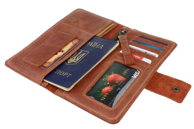 Гаманець жіночий шкіряний під паспорт SULLIVAN 80223(10) світло-коричневий 80223(10) фото