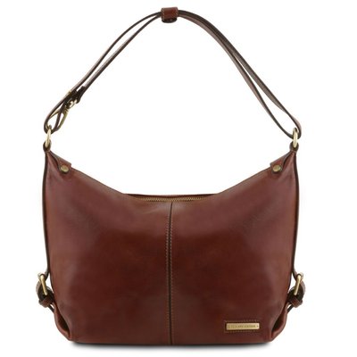 Сабріна - Жіноча шкіряна сумка -хобо TL141479 коричнева TL141479 фото