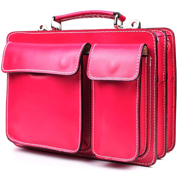 Жіночий портфель шкіряний Firenze FR7007M рожевий FR7007M фото