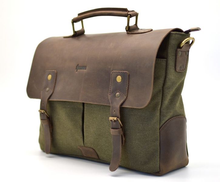 Чоловіча сумка-портфель шкіра + канвас RH-3960-4lx від українського бренду TARWA RH-3960-4lx фото