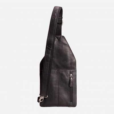 Нестандартна шкіряна сумка крос-боді, чорний колір, HILL BURRY 3161 HB3338 фото