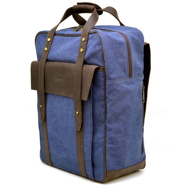 Джинсовий великий рюкзак із канвас в комбінації зі шкірою RK-3943-4lx TARWA RK-3943-4lx фото