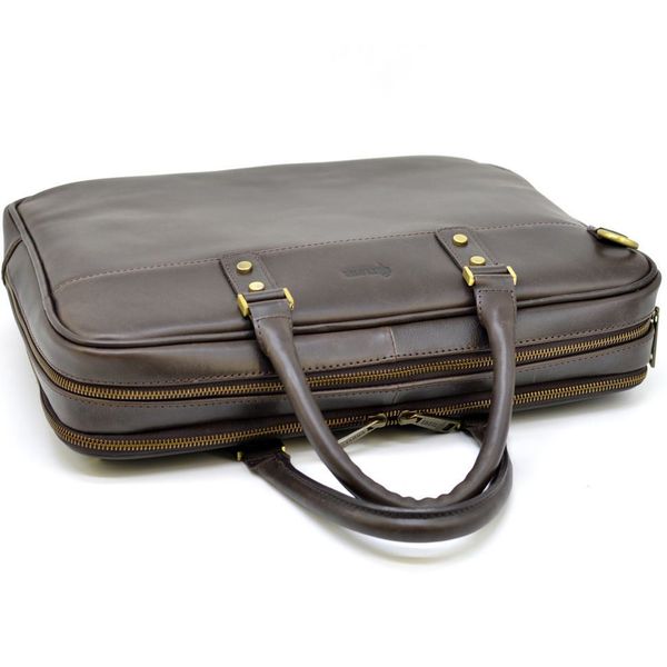 Чоловіча шкіряна сумка-портфель тонка, коричнева TARWA TC-4766-4lx TC-4766-4lx фото
