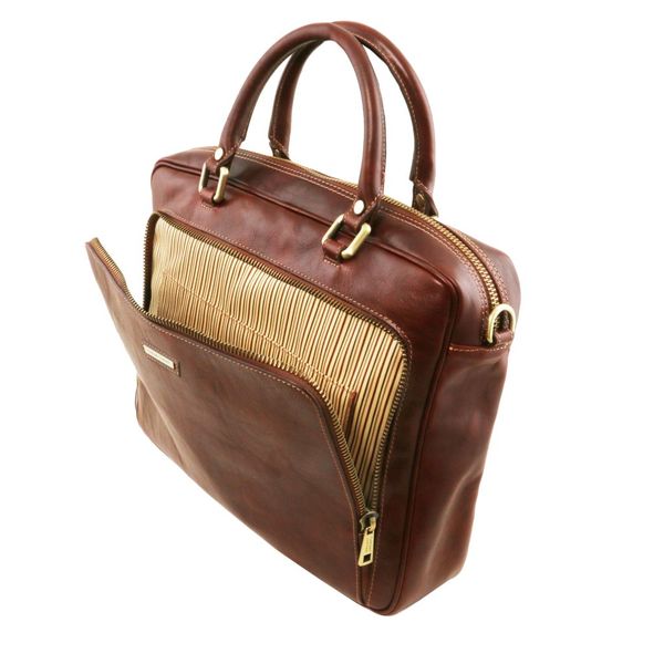 PISA - шкіряний портфель для ноутбука з передньою кишені TL141660 темно -коричневого кольору TL141660 фото