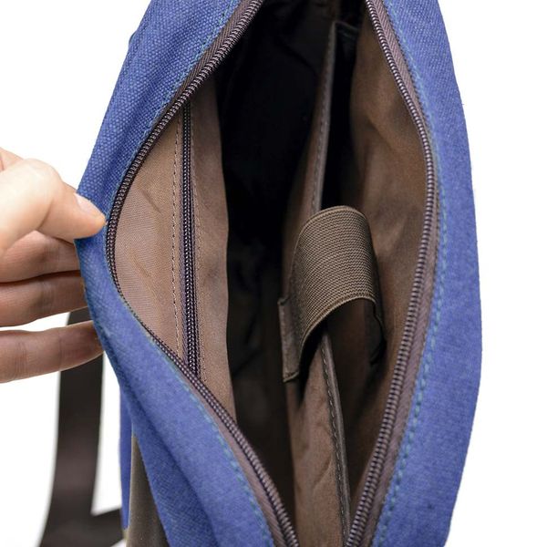 Чоловіча сумка із синього канвасу через плече TARWA RKc-1810-4lx RKc-1810-4lx фото