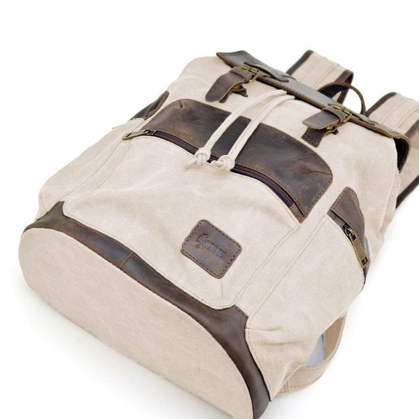 Рюкзак сірий (світлий) з парусини канвас і шкіри RGj-0010-4lx від бренду TARWA RH-0010- 4lx фото