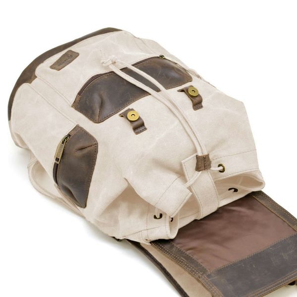 Рюкзак сірий (світлий) з парусини канвас і шкіри RGj-0010-4lx від бренду TARWA RH-0010- 4lx фото