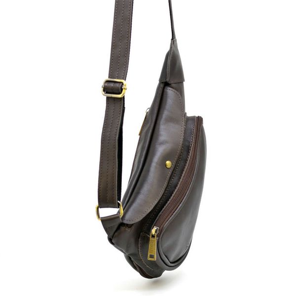 Слінг рюкзак на одне плече з телячої шкіри GC-3026-3md бренд Tarwa коричневий GC-3026-3md фото