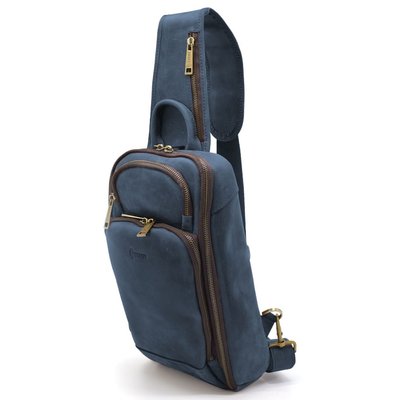 Шкіряний рюкзак слінг на одне плече TARWA RK-0910-4lx синій колір RC-0910-4lx фото