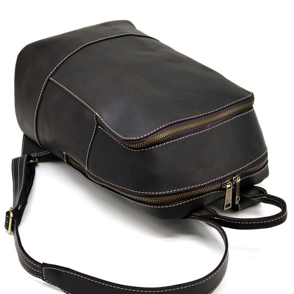 Жіночий коричневий шкіряний рюкзак TARWA RC-2008-3md середнього розміру RW-2008-3md фото