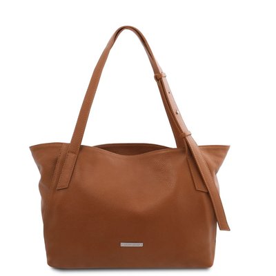 TL Bag - М'яка шкіряна сумка для покупок TL142230 COGNAC TL142230 фото