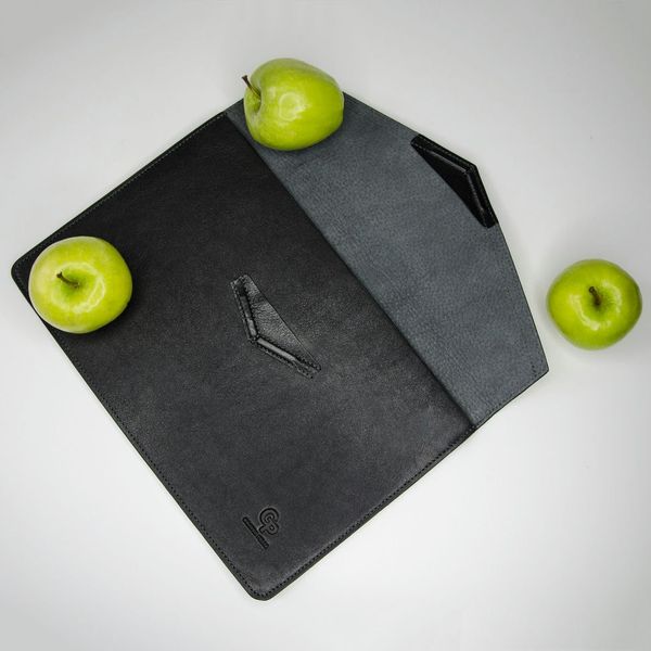 Шкіряний чохол для MacBook 12', чорний 612610 фото