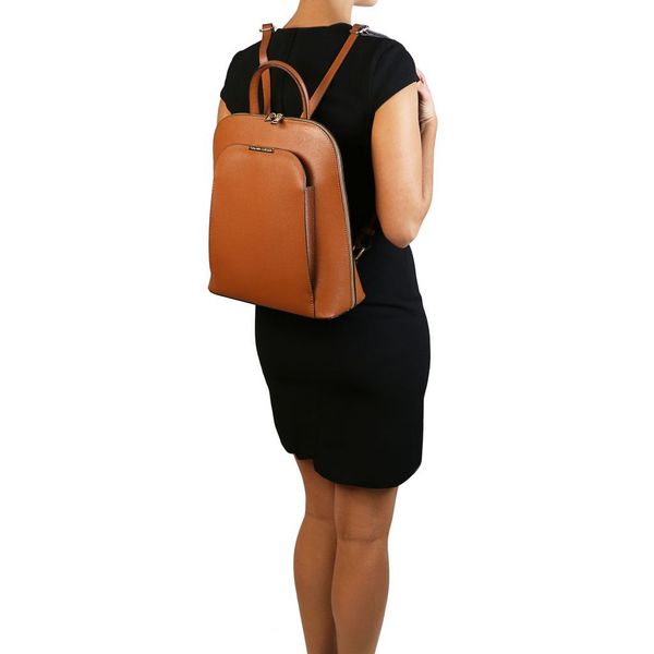 TL Bag - шкіряний рюкзак Saffiano для жінок TL141631 Темний китін TL141631 фото