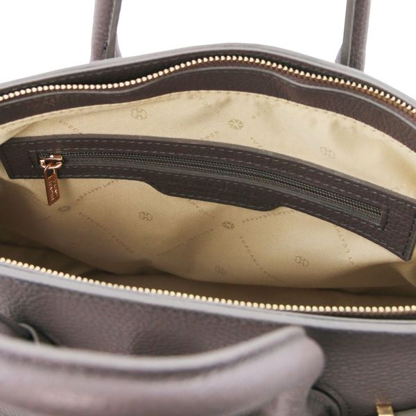 TL Bag - шкіряна сумка з золотою фурнітурою TL141529 сірий TL141529 фото