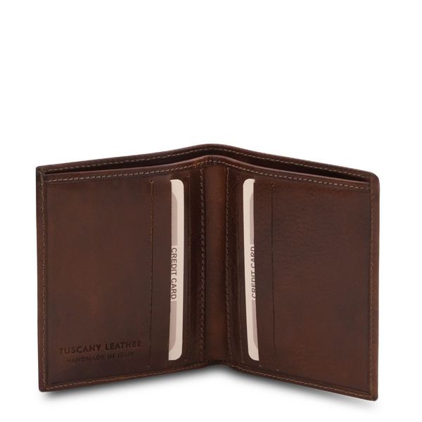 Ексклюзивний 2 -кратний шкіряний гаманець для чоловіків TL142064 Темно -коричневий TL142064 фото