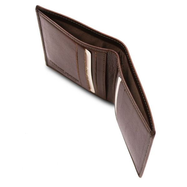 Ексклюзивний 2 -кратний шкіряний гаманець для чоловіків TL142064 Темно -коричневий TL142064 фото