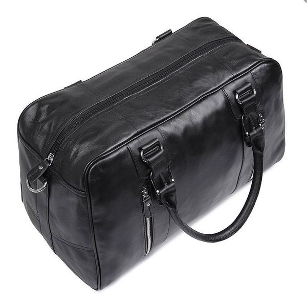 Шкіряна стильна дорожня сумка, чорна 7190A John McDee JD7190A фото
