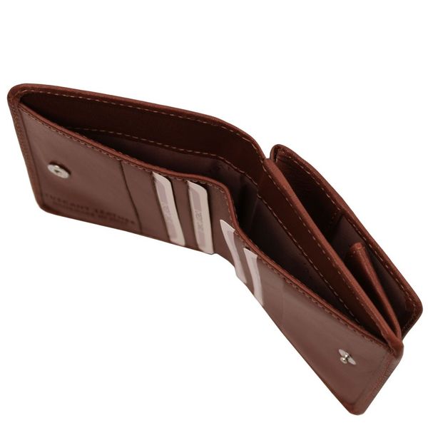 Ексклюзивний шкіряний гаманець з монетами кишенькову TL142059 коричневий TL142059 фото