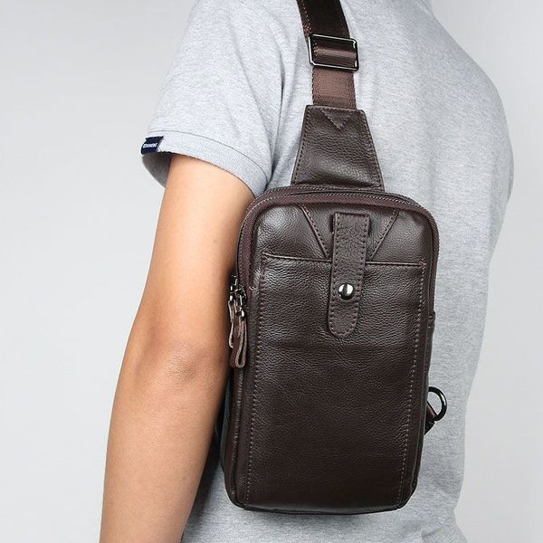 Чоловік міні-рюкзак на одне плече JD4018С зі шкіри флотар JD4018С фото