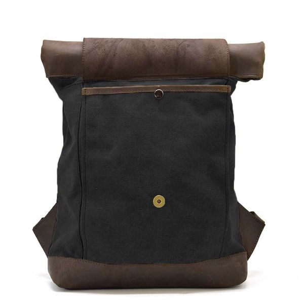 Рол-ап рюкзак зі шкіри та канвас TARWA RGc-5191-3md сірий RGc-5191-3md фото