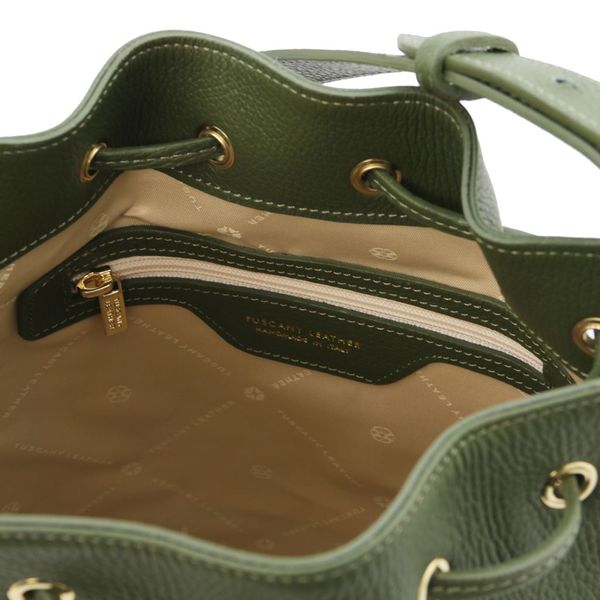 TL Bag - шкіряна сумка відро (баклет) TL142311 Лісовий зелений TL142311 фото
