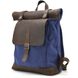Рол-ап рюкзак зі шкіри та синій канвас TARWA RKc-5191-3md RGc-5191-3md фото 1