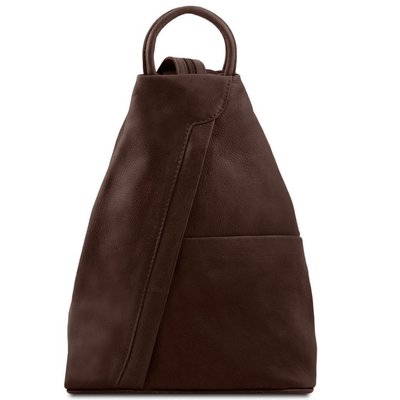 Shanghai - рюкзак, виготовлений з м'якої шкіряної TL140963 темно -коричневого кольору TL140963 фото