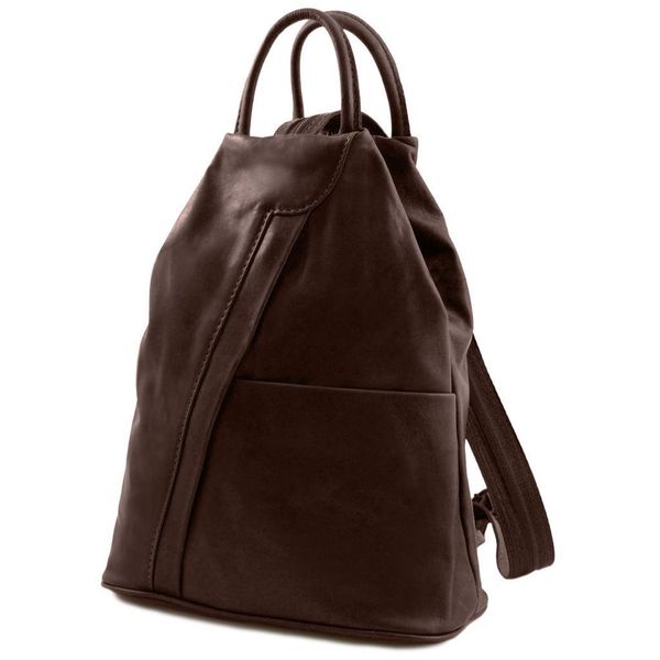 Shanghai - рюкзак, виготовлений з м'якої шкіряної TL140963 темно -коричневого кольору TL140963 фото