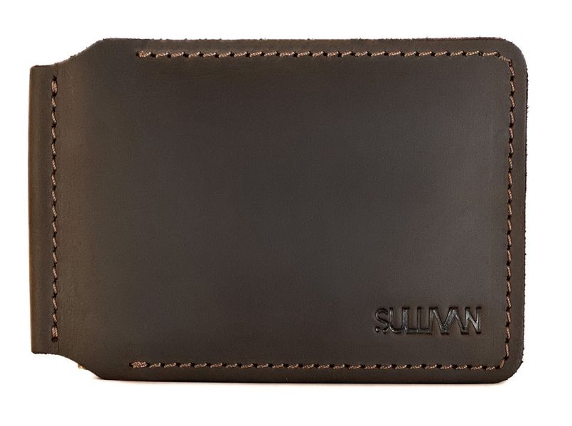 Гаманець чоловічий шкіряний затискач для купюр SULLIVAN 10015(6.5) коричневий 100-15(6.5) фото