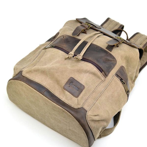 Місткий рюкзак з парусини canvas і шкіри RSc-0010-4lx від бренду TARWA RH-0010- 4lx фото