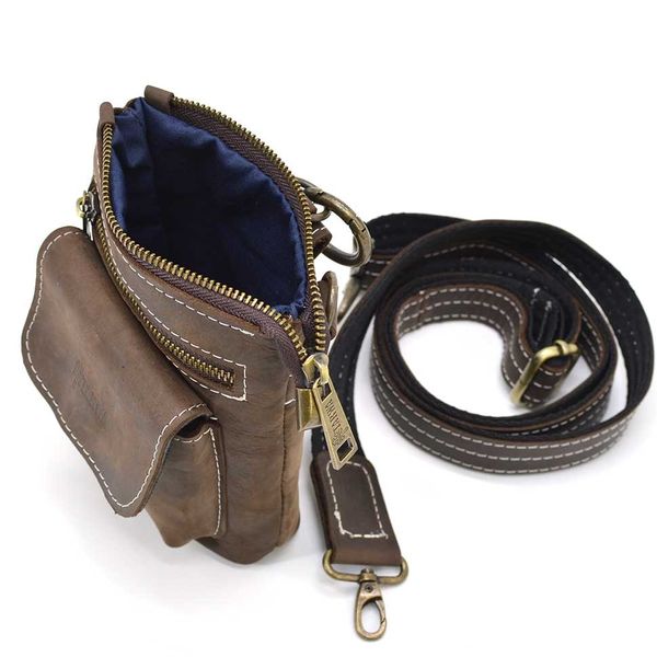Маленька чоловіча сумка на пояс, через плече, коричнева на джинси TARWA RC-1350-3md RK-1350-3md фото