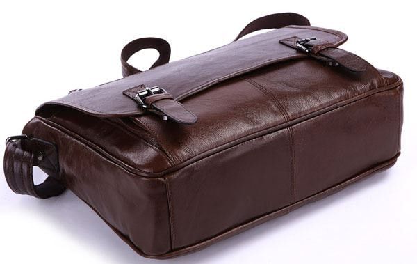 Збільшена 7022LB шкіряна сумка на плече, коричнева John McDee JD7022LB фото