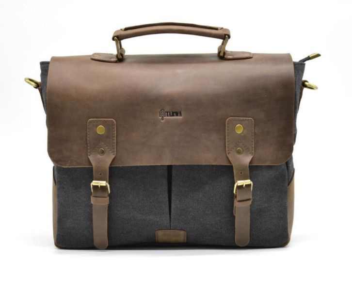 Чоловіча сумка-портфель шкіра та канвас RG-3960-4lx TARWA RH-3960-4lx фото