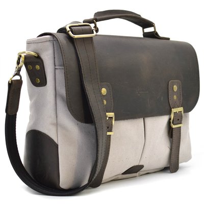 Чоловіча сумка-портфель із канвас та шкіри RGj-3960-3md TARWA RH-3960-4lx фото
