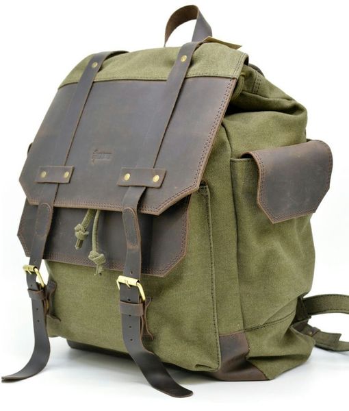 Міський рюкзак Урбан в комбінації тканина канвас та шкіра TARWA RН-6680-4lx RН-6680-4lx фото