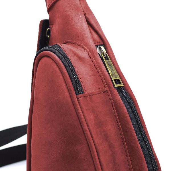 Червона сумка рюкзак слінг шкіряна на одне плече RR-3026-3md TARWA 1 RR-3026-3md фото
