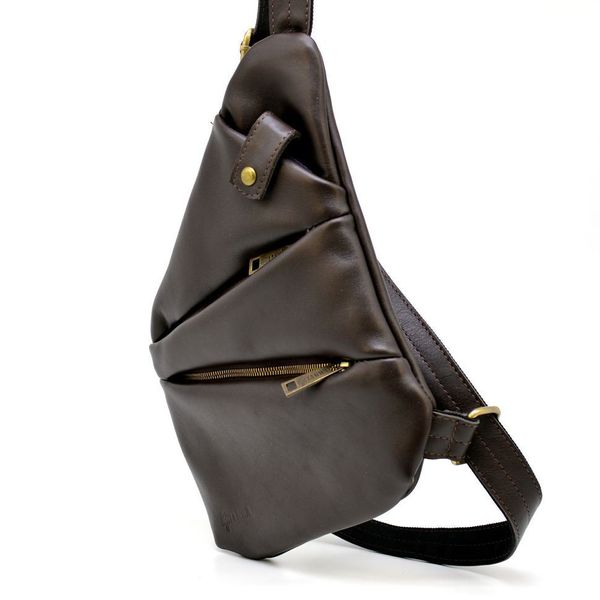 Чоловіча шкіряна сумка-слінг GC-6402-3md коричнева бренд TARWA GA-6402-4lx фото