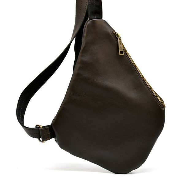 Чоловіча шкіряна сумка-слінг GC-6402-3md коричнева бренд TARWA GA-6402-4lx фото