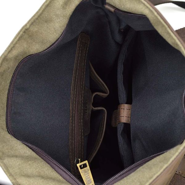 Ролл-ап рюкзак з кінської шкіри та канвас TARWA ROc-5191-3md RGc-5191-3md фото
