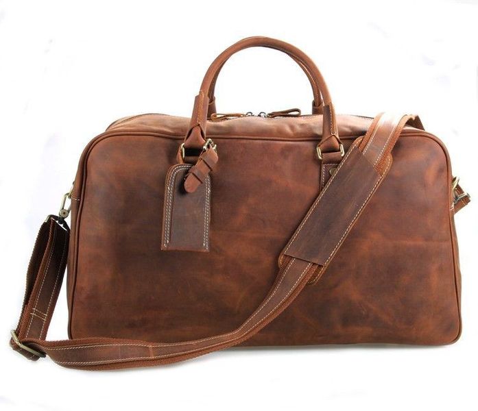 Велика зручна шкіряна дорожня сумка, англійський стиль, матова 7156LR JD7156LR фото
