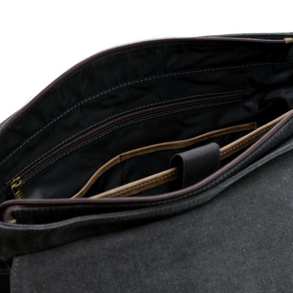 Чоловіча сумка-портфель з парусини канвас з шкіряними вставками RG-0001-4lx бренду TARWA RGc-0001-4lx фото